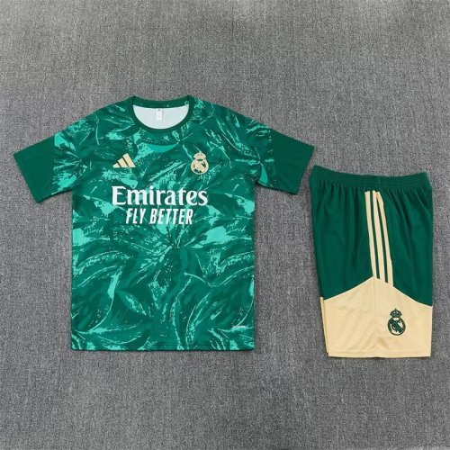 Adult Uniform 2026-2027 Real Madrid Green Soccer Training Jersey and Shorts Football Kits