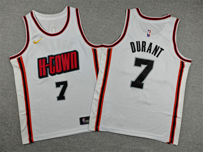 2025 City Edition Houston Rockets DURANT 7 White Basketball Shirt NBA Jersey
