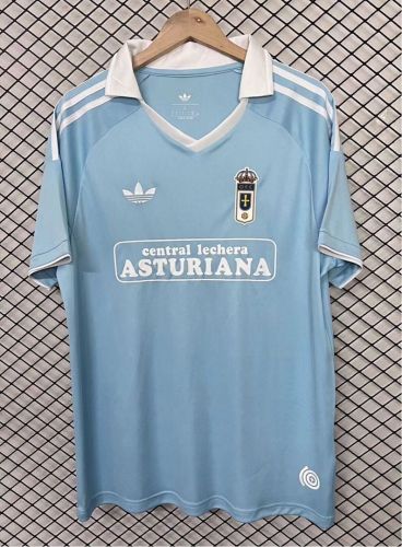 Fan Version 2025-2026 Real Oviedo 100th Anniversary Blue Soccer Training Jersey Football Shirt