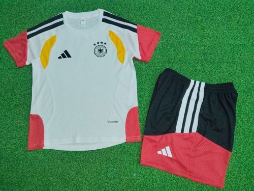 Player Version Youth Uniform Kids Kit 2026 Germany White Soccer Training Jersey Shorts Child Football Set
