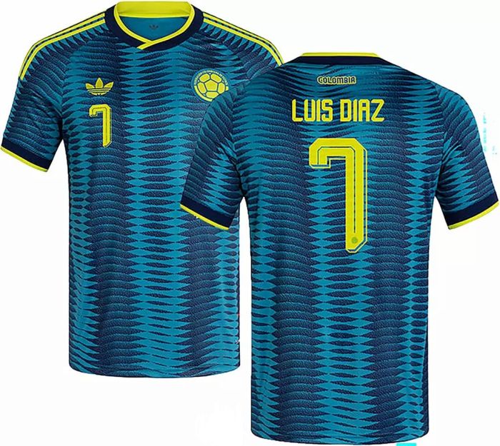 Fan Version 2026 Colombia LUIS DIAZ 7 Away Soccer Jersey Camisetas de Futbol