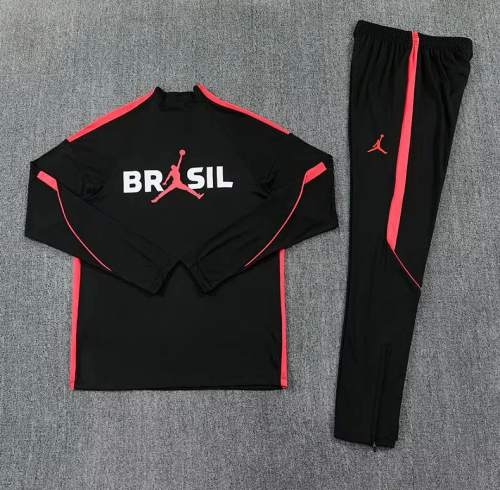 2026-2027 Brazil Black/Pink Soccer Training Sweater and Pants Brasil Football Kit