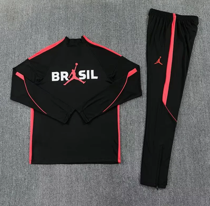 2026-2027 Brazil Black/Pink Soccer Training Sweater and Pants Brasil Football Kit