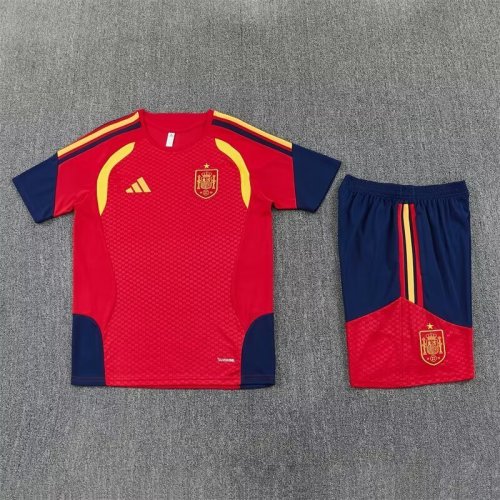 Adult Uniform 2026 Spain Red Soccer Training Jersey and Shorts Football Kits