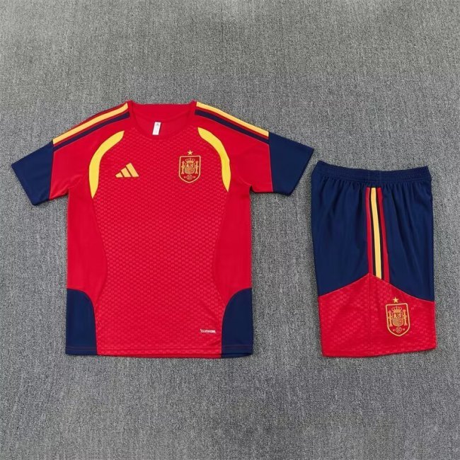 Adult Uniform 2026 Spain Red Soccer Training Jersey and Shorts Football Kits