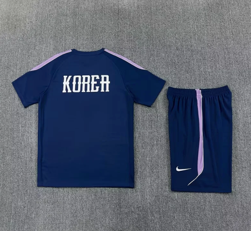 Adult Uniform 2026-2027 South Korea Dark Blue Soccer Training Jersey and Shorts Football Kits