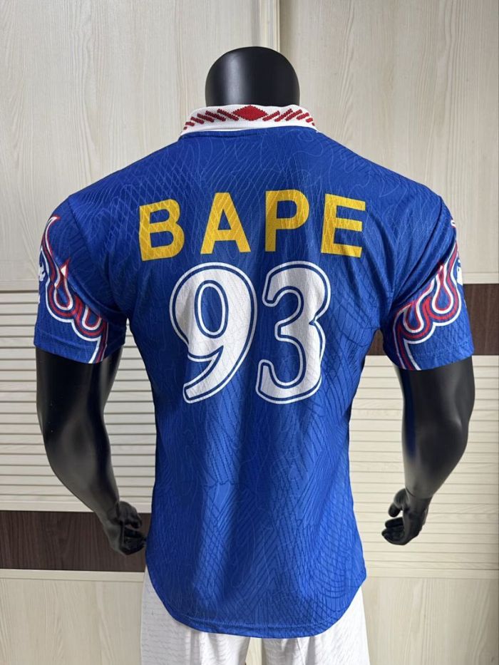 Player Version ADX bape 93 Blue Soccer Jersey Football Shirt
