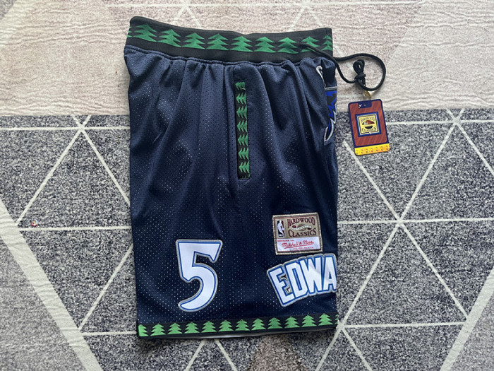 with Pocket Retro Minnesota Timberwolves Dark Blue NBA Shorts Basketball Pants