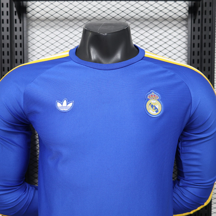 Long Sleeve Fan Version 2026-2027 Real Madrid Blue Original Soccer Jersey Real Football Shirt