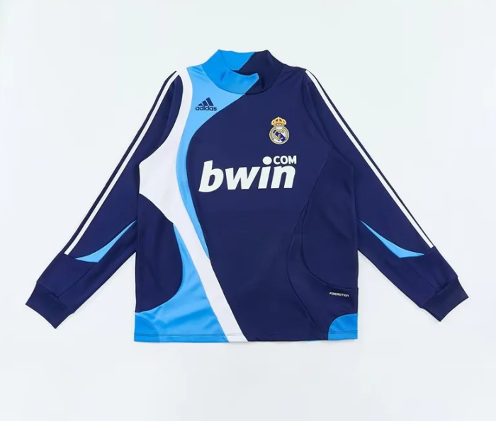 Retro 2007-2008 Real Madrid Dark Blue Soccer Training Sweater