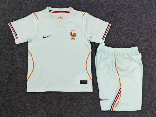 Player Version Youth Uniform Kids Kit 2026 France Away Soccer Jersey Shorts Child Football Set
