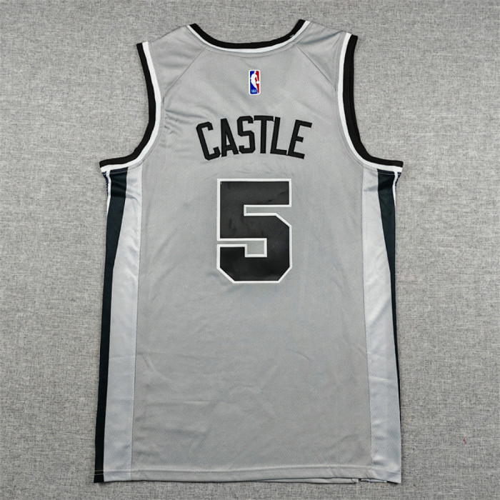 2026 Statement Edition San Antonio Spurs 5 CASTLE Grey NBA Jersey Basketball Shirt