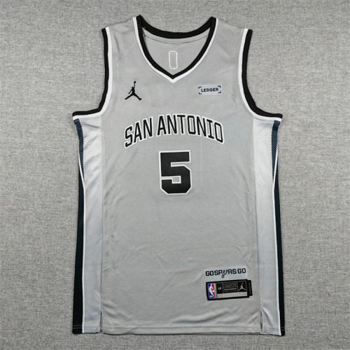 2026 Statement Edition San Antonio Spurs 5 CASTLE Grey NBA Jersey Basketball Shirt