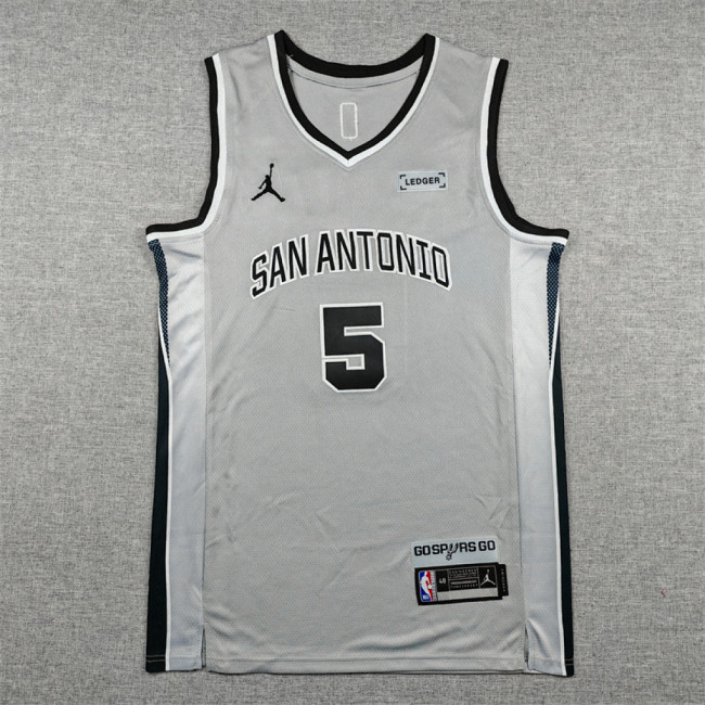2026 Statement Edition San Antonio Spurs 5 CASTLE Grey NBA Jersey Basketball Shirt