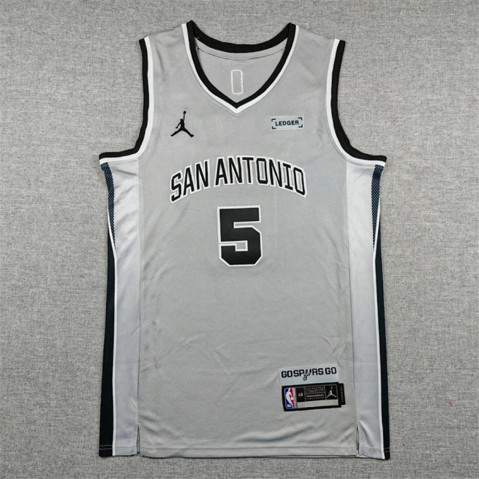 2026 Statement Edition San Antonio Spurs 5 CASTLE Grey NBA Jersey Basketball Shirt