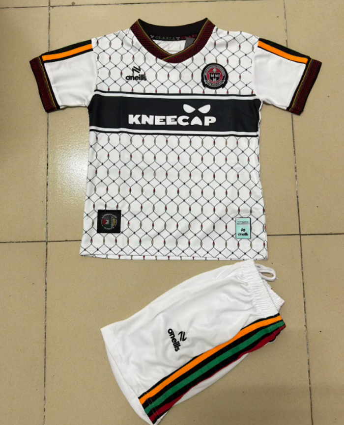 Youth Uniform Kids Kit 2026-2027 Bohemian FC x Kneecap Away Soccer Jersey Shorts Child Football Set