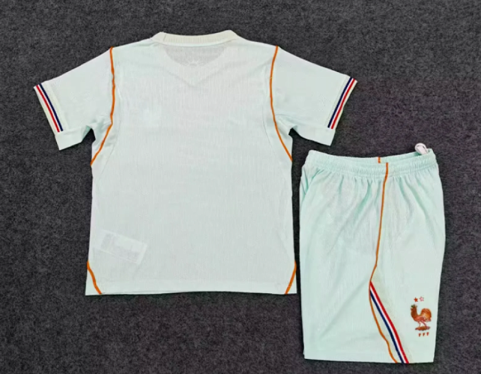 Player Version Youth Uniform Kids Kit 2026 France Away Soccer Jersey Shorts Child Football Set