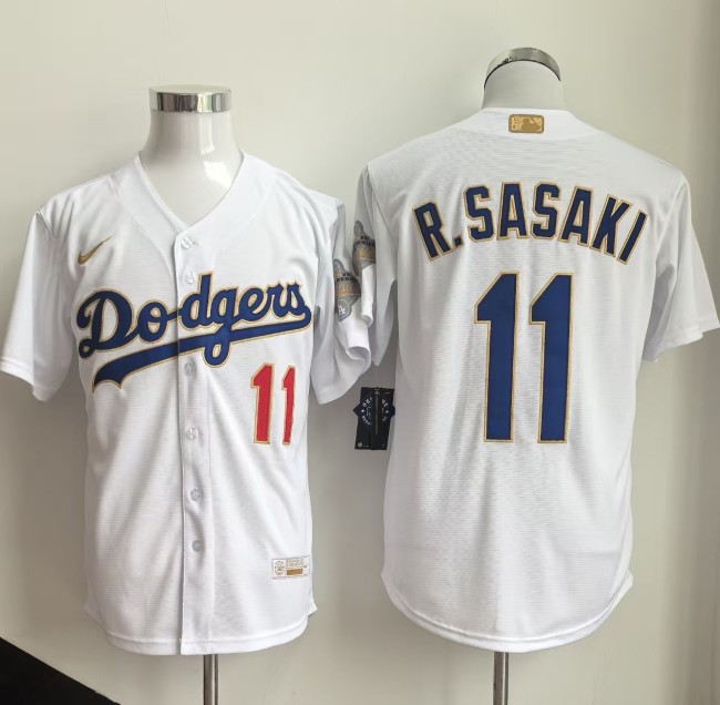 Los Angeles Dodgers R.SASAKI 11 White Champions MLB Jersey Baseball Shirt