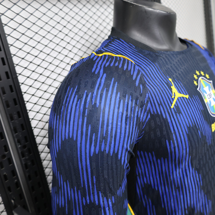 Long Sleeve Player Version 2026 Brazil Away Soccer Jersey Brasil Camisetas de Futbol