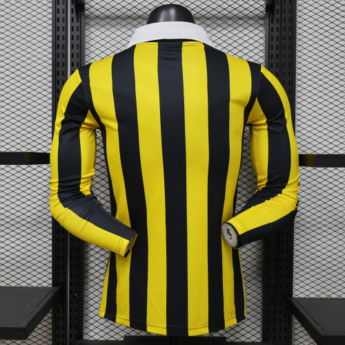 Long Sleeve 2025-2026 Al-Ittihad Yellow Soccer Jersey Football Shirt