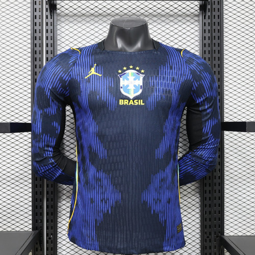 Long Sleeve Player Version 2026 Brazil Away Soccer Jersey Brasil Camisetas de Futbol