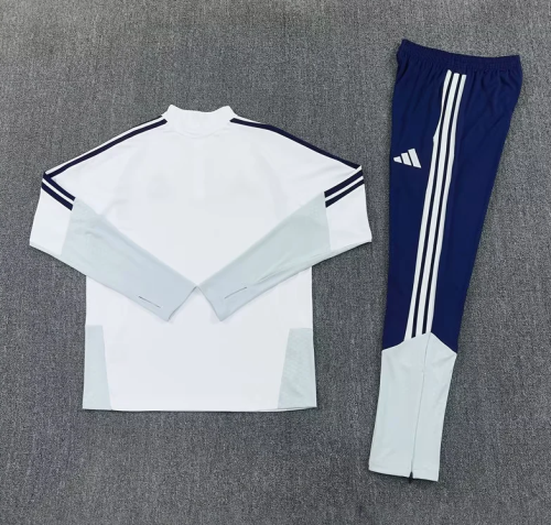 2026-2027 Real Madrid White Soccer Training Sweater and Pants Football Kit