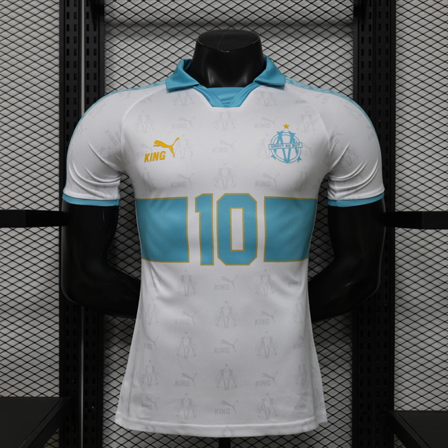 Player Version 2025-2026 Olympique de Marseille 10 White Special Edition Soccer Jersey Football Shirt