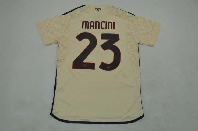 Retro Jersey 2023-2024 As Roma MANCINI 23 Away Soccer Jersey Vintage Football Shirt