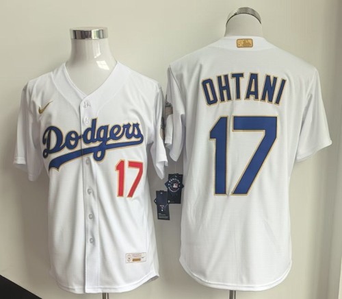 Los Angeles Dodgers 17 OHTANI White Champions MLB Jersey Baseball Shirt