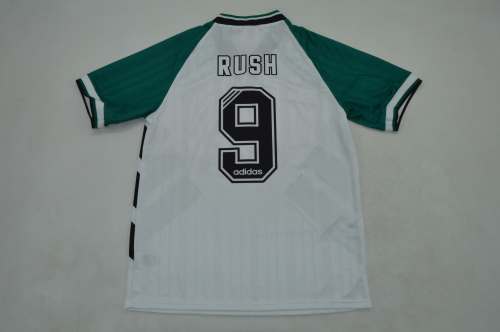 Retro Jersey 1993-1995 Liverpool RUSH 9 Away White Soccer Jersey Vintage Football Shirt
