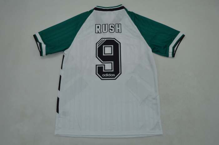Retro Jersey 1993-1995 Liverpool RUSH 9 Away White Soccer Jersey Vintage Football Shirt