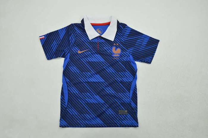 Youth Uniform Kids Kit France 2026 Home Soccer Jersey Shorts Child Football Set