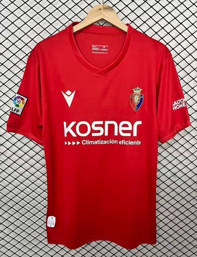 with LFP Patch Fans Version 2025-2026 Club Atlético Osasuna Retro Model Red Soccer Jersey Camisetas de Futbol