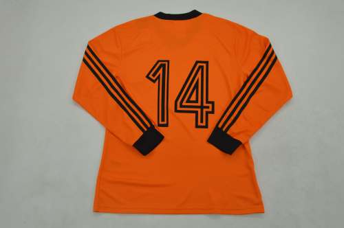 Long Sleeve Retro Jersey 1980 Netherlands 14 Home Soccer Jersey Vintage Holland Football Shirt