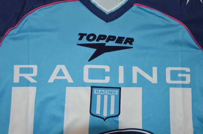 Retro Jersey 2001-2002 Argentina Racing Club 19 Home Soccer Jersey Vintage Football Shirt