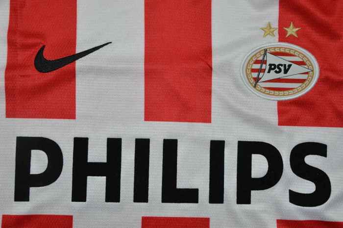 with Eredivise Patch Retro Jersey 2009-2010 PSV Eindhoven Home Soccer Jersey Vintage Football Shirt