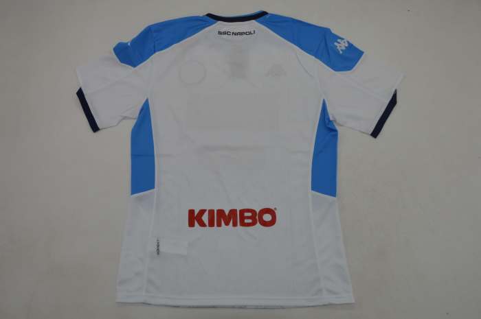 with Serie A Patch Retro Jersey 2019-2020 Calcio Napoli Away White Soccer Jersey Napoles Vintage Football Shirt