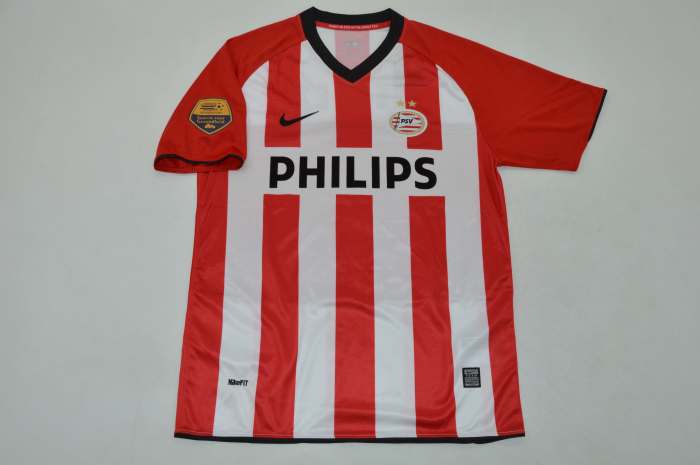 with Eredivise Patch Retro Jersey 2009-2010 PSV Eindhoven MENDEZ 8 Home Soccer Jersey Vintage Football Shirt