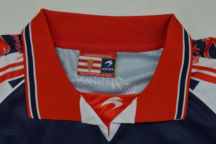 with LFP Patch Retro Jersey 1999-2000 Sporting Gijon CHERYSHEV 21 Away Soccer Jersey Vintage Football Shirt