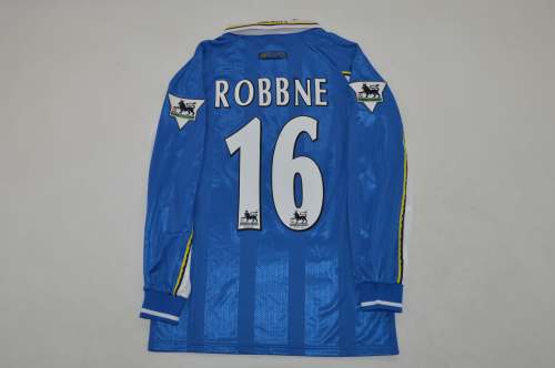 with EPL Patch Long Sleeve Retro Jersey 1997-1999 Chelsea ROBBEN 16 Home Soccer Jersey Vintage Football Shirt