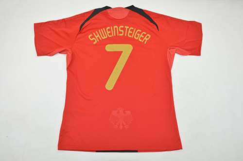 Retro Jersey 2008 Germany SHWEINSTEIGER 7 Away Red/Black Soccer Jersey Vintage Football Shirt