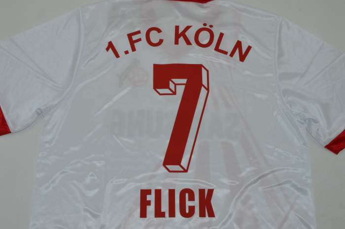 Retro Jersey 1990-1991 1. FC Köln FLICK 7 Home Soccer Jersey Koln Fooball Shirt