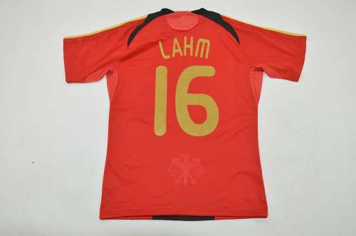 Retro Jersey 2008 Germany LAHM 16 Away Red/Black Soccer Jersey Vintage Football Shirt
