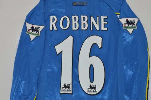 with EPL Patch Long Sleeve Retro Jersey 1997-1999 Chelsea ROBBEN 16 Home Soccer Jersey Vintage Football Shirt
