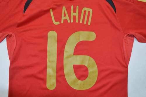 Retro Jersey 2008 Germany LAHM 16 Away Red/Black Soccer Jersey Vintage Football Shirt