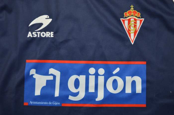 with LFP Patch Retro Jersey 1999-2000 Sporting Gijon CHERYSHEV 21 Away Soccer Jersey Vintage Football Shirt