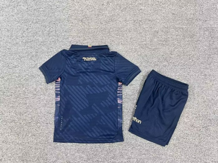 Youth Uniform Kids Kit Ecuador 2026 Away Dark Blue Soccer Jersey Shorts Child Football Set