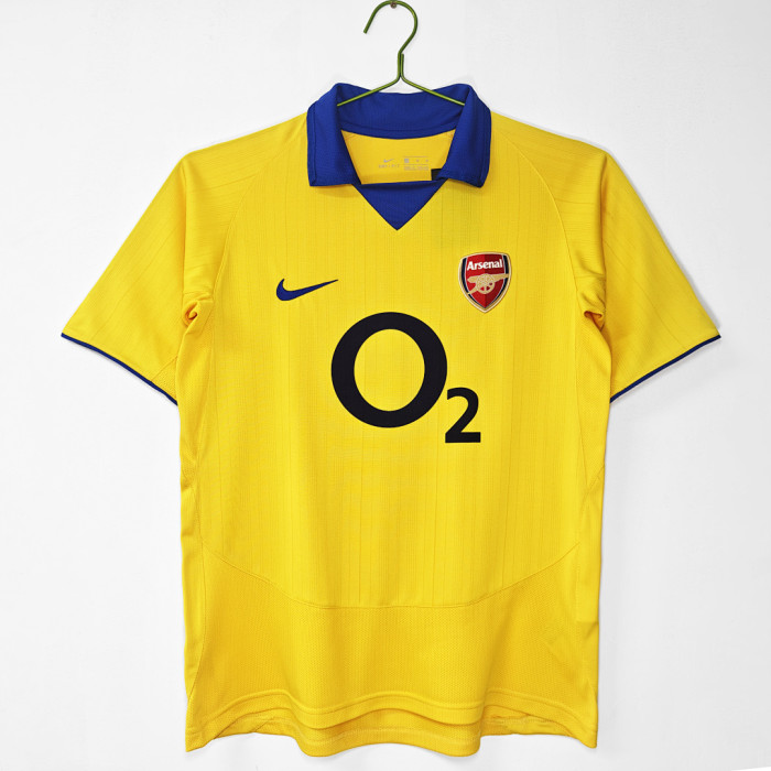 Retro Jersey 2003-2004 Arsenal Away Yellow Soccer Jersey Vintage Football Shirt