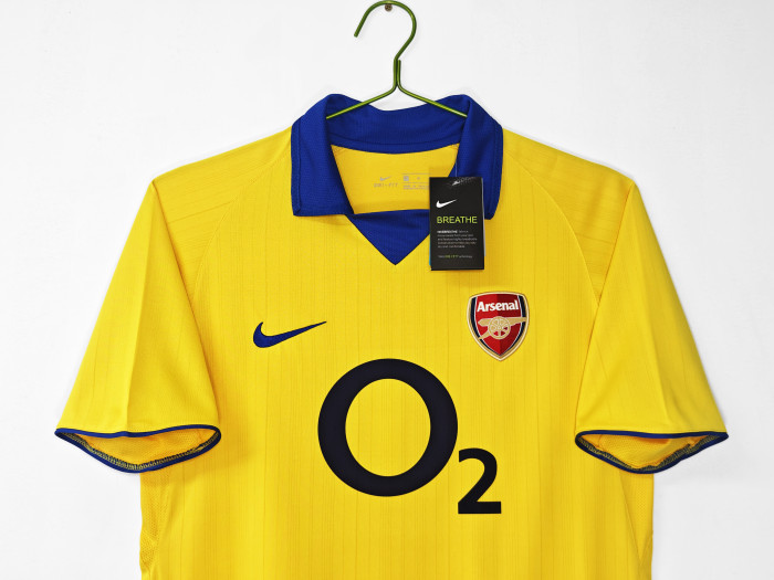 Retro Jersey 2003-2004 Arsenal Away Yellow Soccer Jersey Vintage Football Shirt