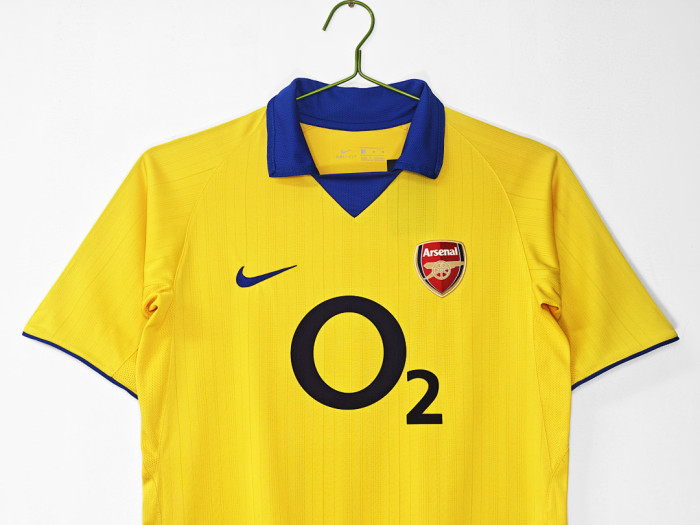 Retro Jersey 2003-2004 Arsenal Away Yellow Soccer Jersey Vintage Football Shirt